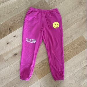 Poppi - Let's Be Friends Sweatpants in Pink & Yellow
